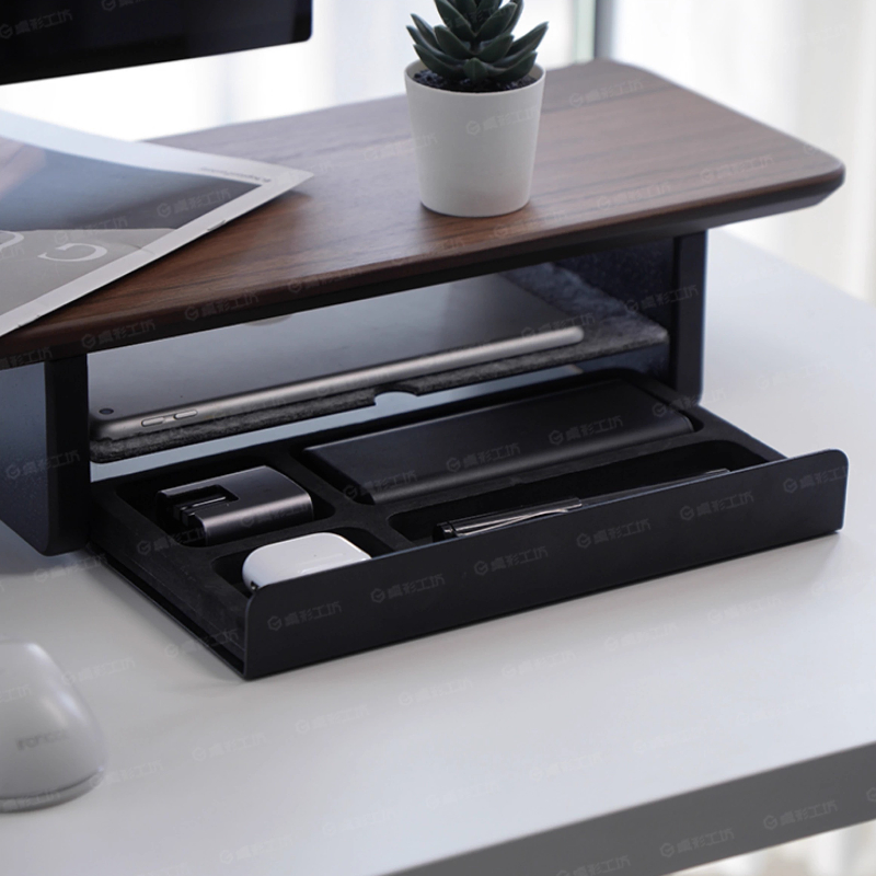 Desk Setup Ergonomic - حامل شاشة، أدراج تخزين، منظم مكتب