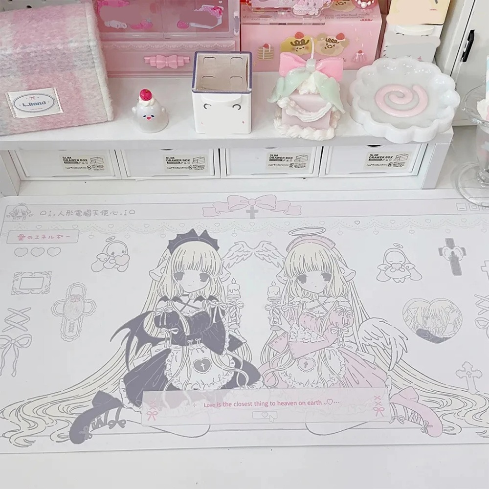 Desk Setup Dorm - سجادة مكتب أصلية من Chobits Twins