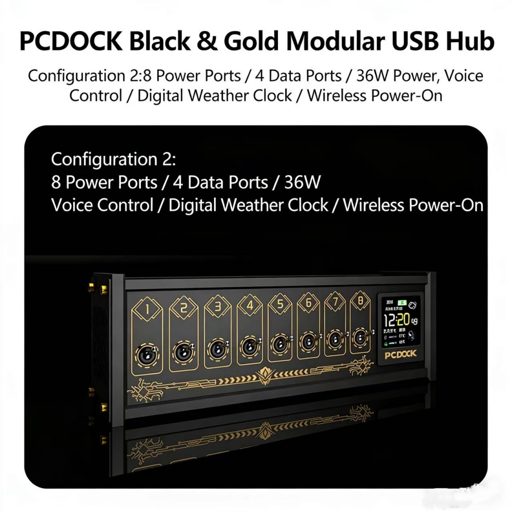 Desk Setup Tech - شريط طاقة USB مكتبي من PCDOCK