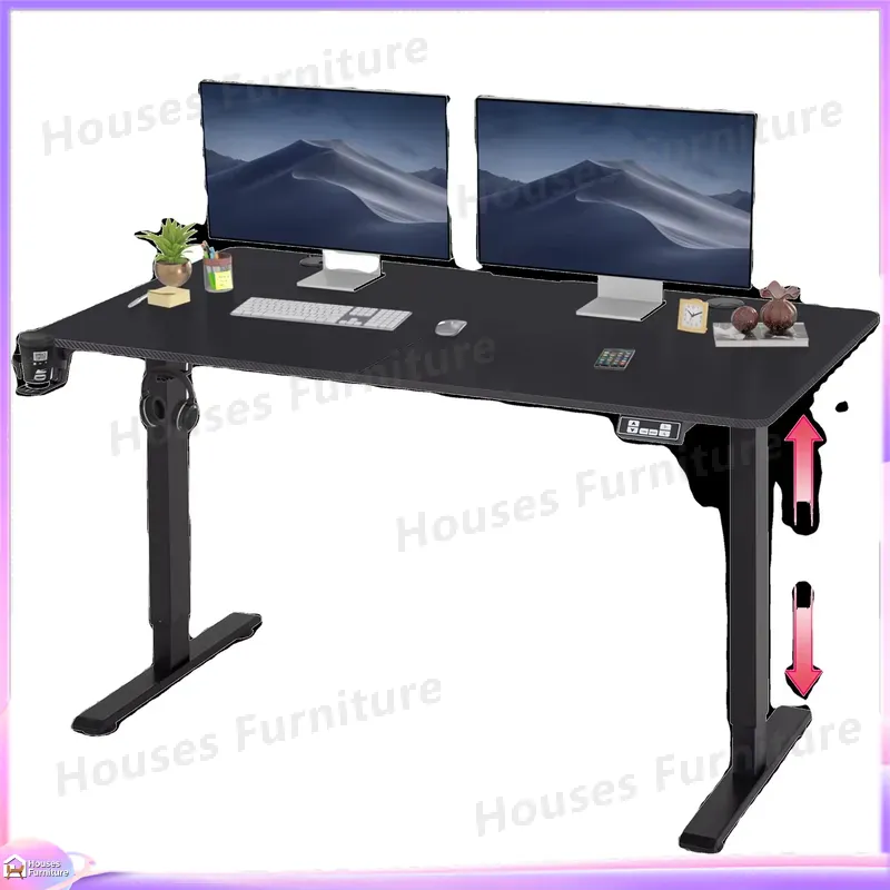 Desk Setup Pc And Laptop - مكتب ألعاب كبير مع إضاءة LED
