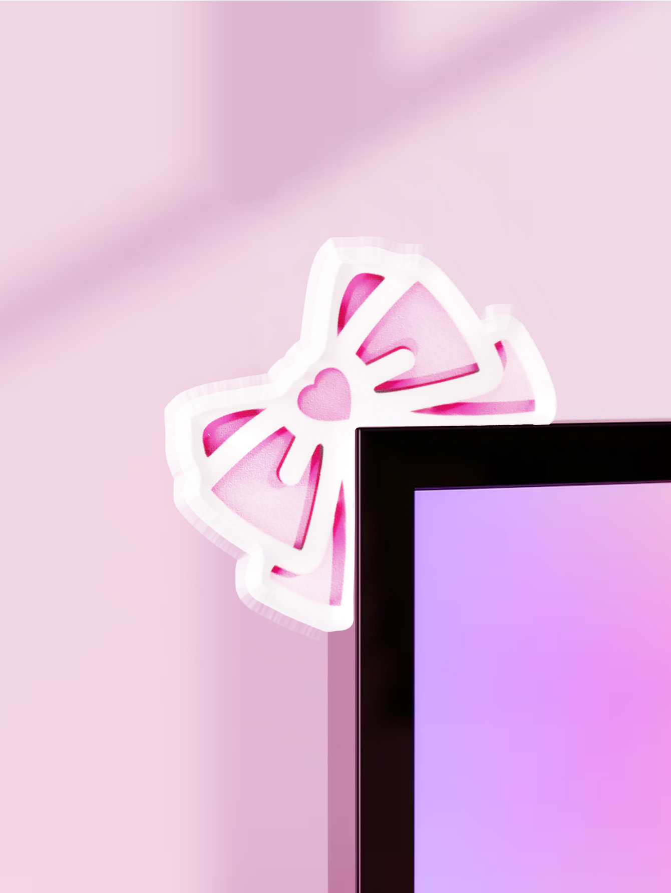 Desk Setup Pink - Kawaii القوس رصد ديكور الوردي الاكريليك