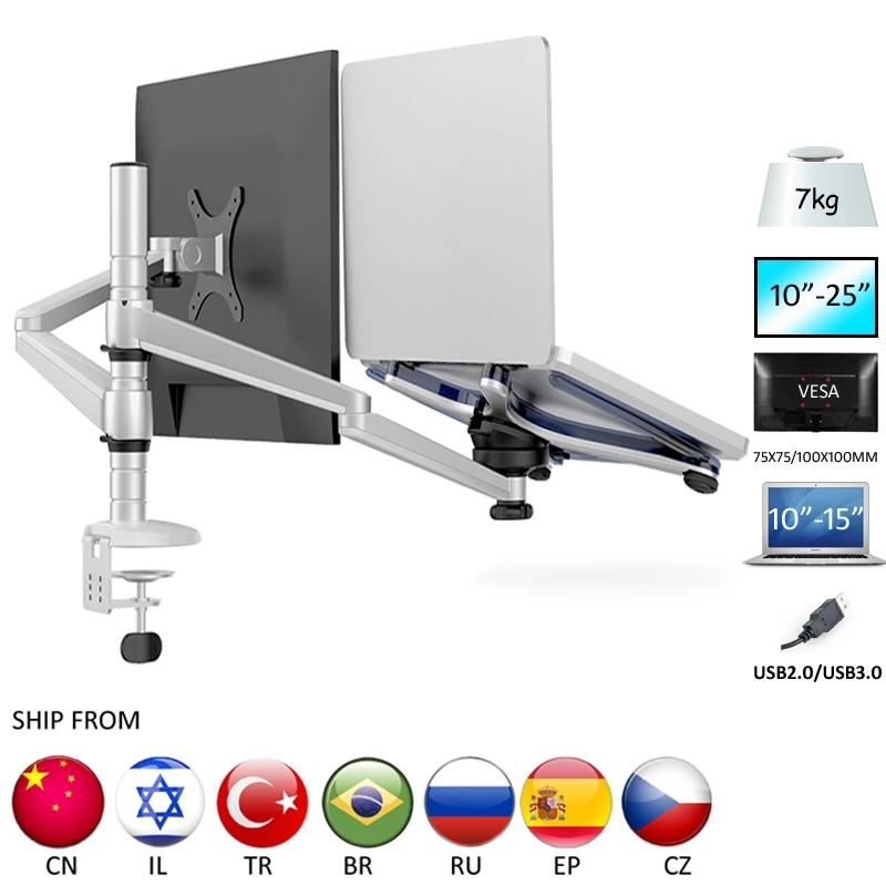 Desk Setup Pink - حامل شاشة LCD متعدد الوسائط OA-7X