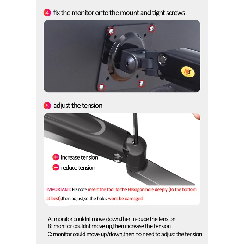 حامل شاشة مزدوج NB NEW H180 مق - مراجعة Monitor Arm Clamp وسعره