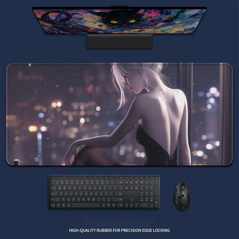 لوحة ماوس كبيرة بتصميم فتاة أن - مراجعة Desk Setup Tech وسعره