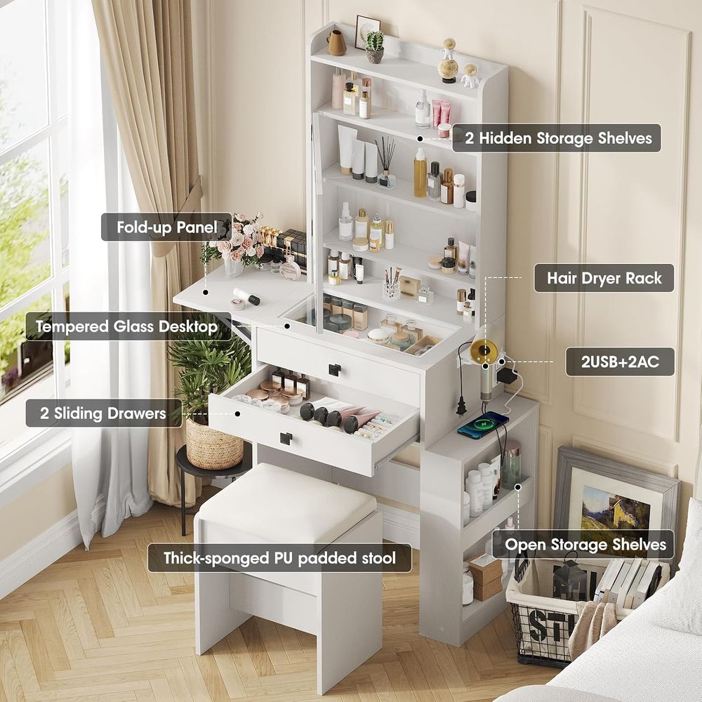 طاولة مكياج صغيرة من Vabches م - مراجعة Desk Setup Small وسعره