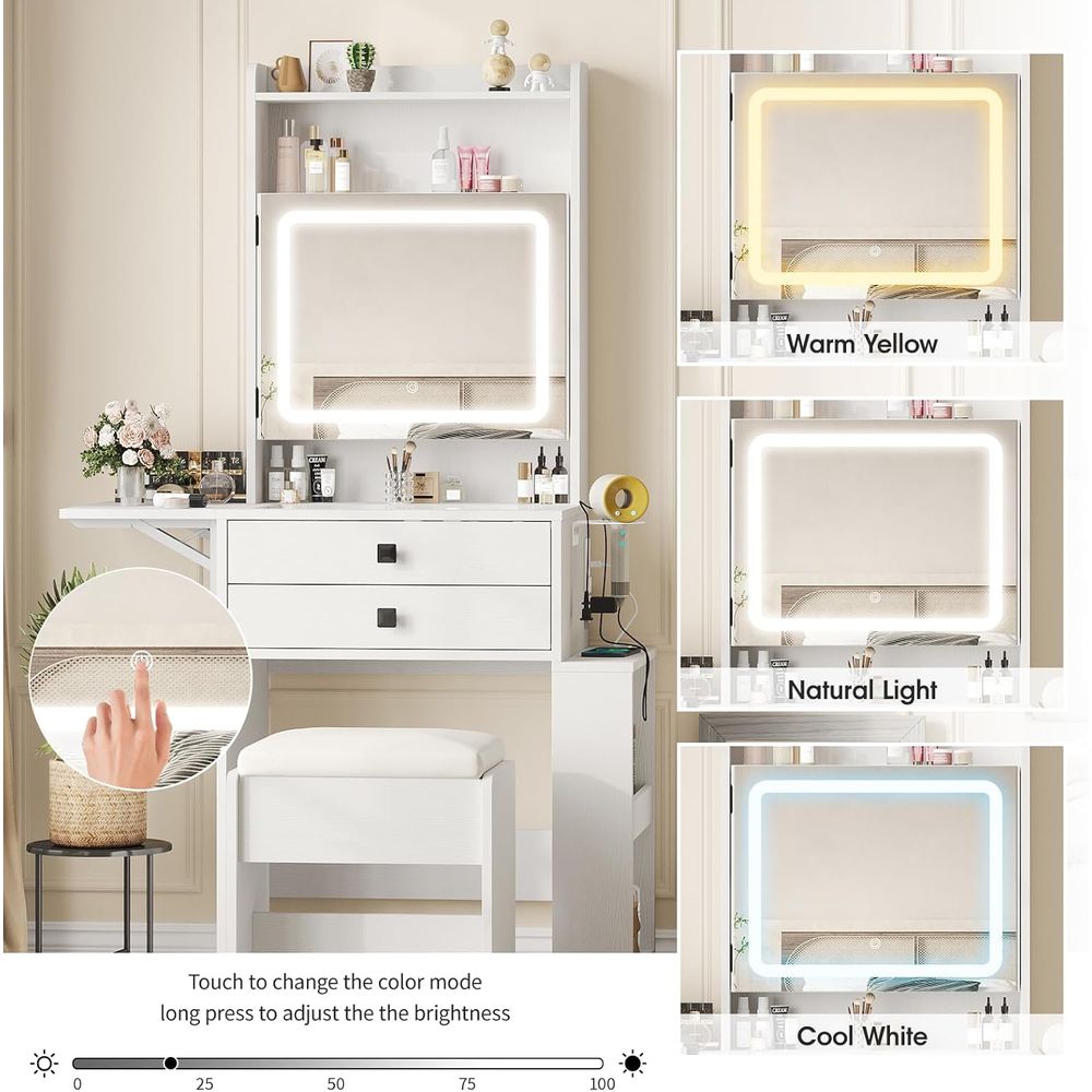 طاولة مكياج صغيرة من Vabches م - مراجعة Desk Setup Small وسعره