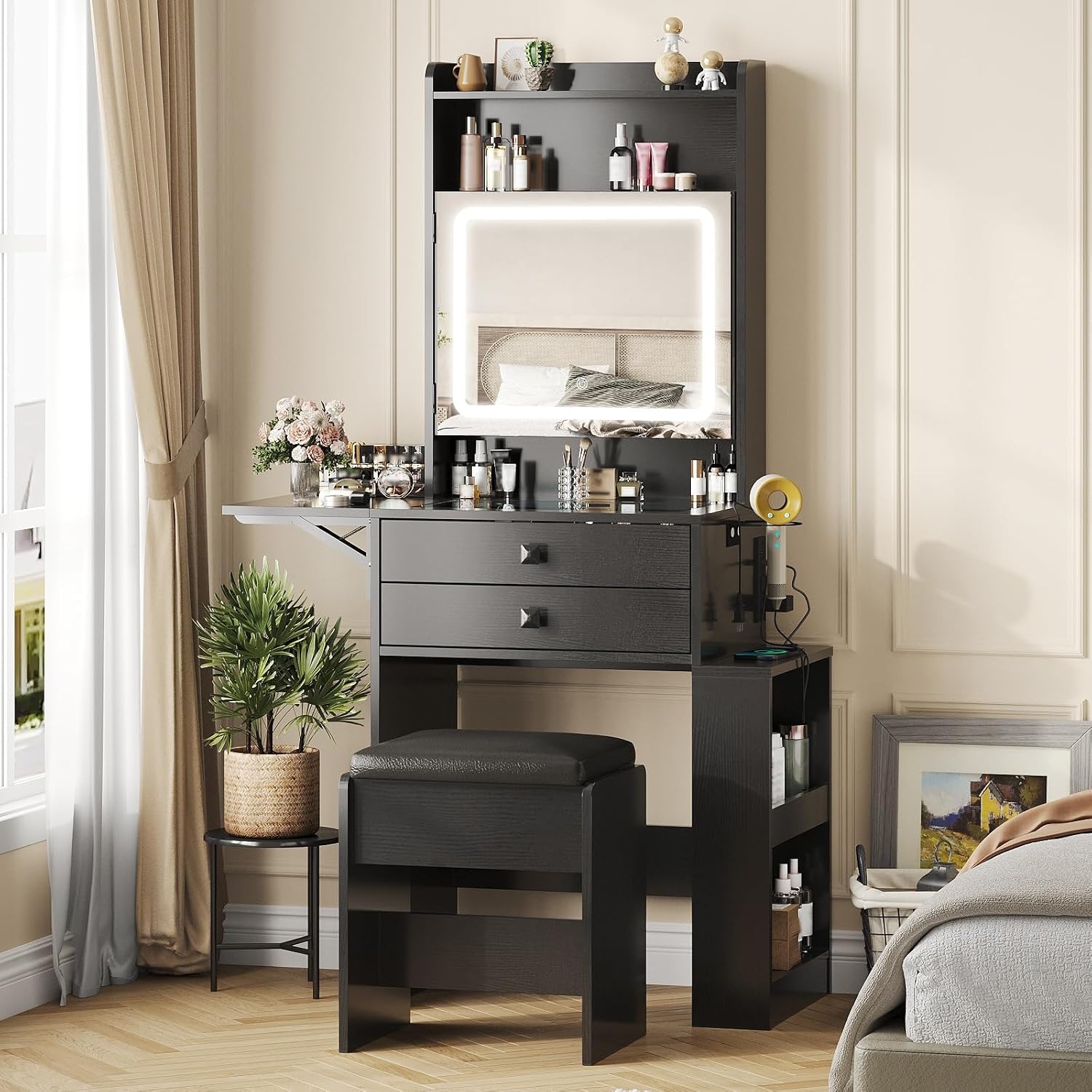 طاولة مكياج صغيرة مع لوحة قابل - مراجعة Desk Setup Small وسعره