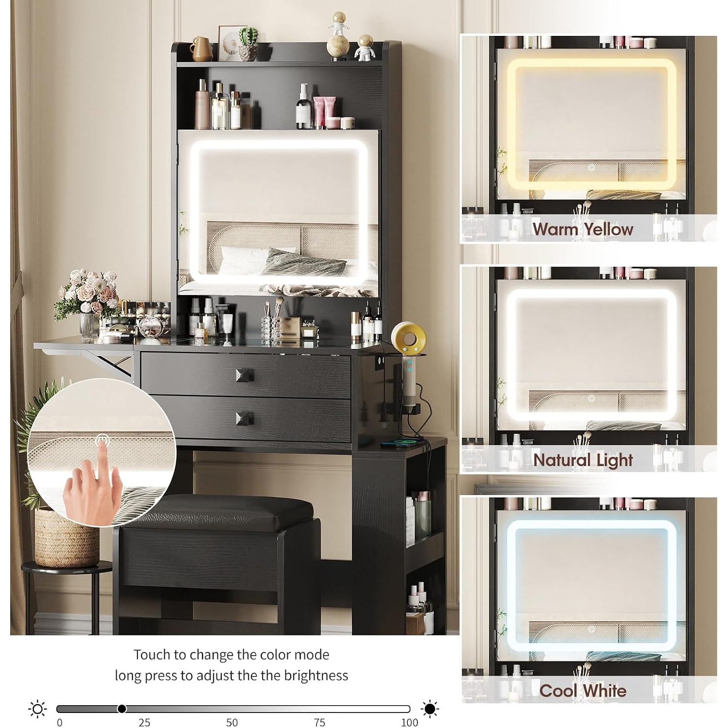 طاولة مكياج صغيرة مع لوحة قابل - مراجعة Desk Setup Small وسعره