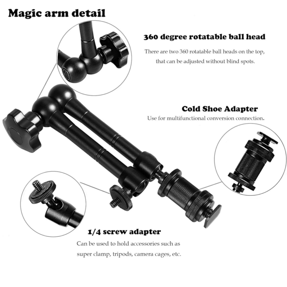 ذراع سحري معدني 11 بوصة مفصل م - مراجعة Monitor Arm Clamp وسعره