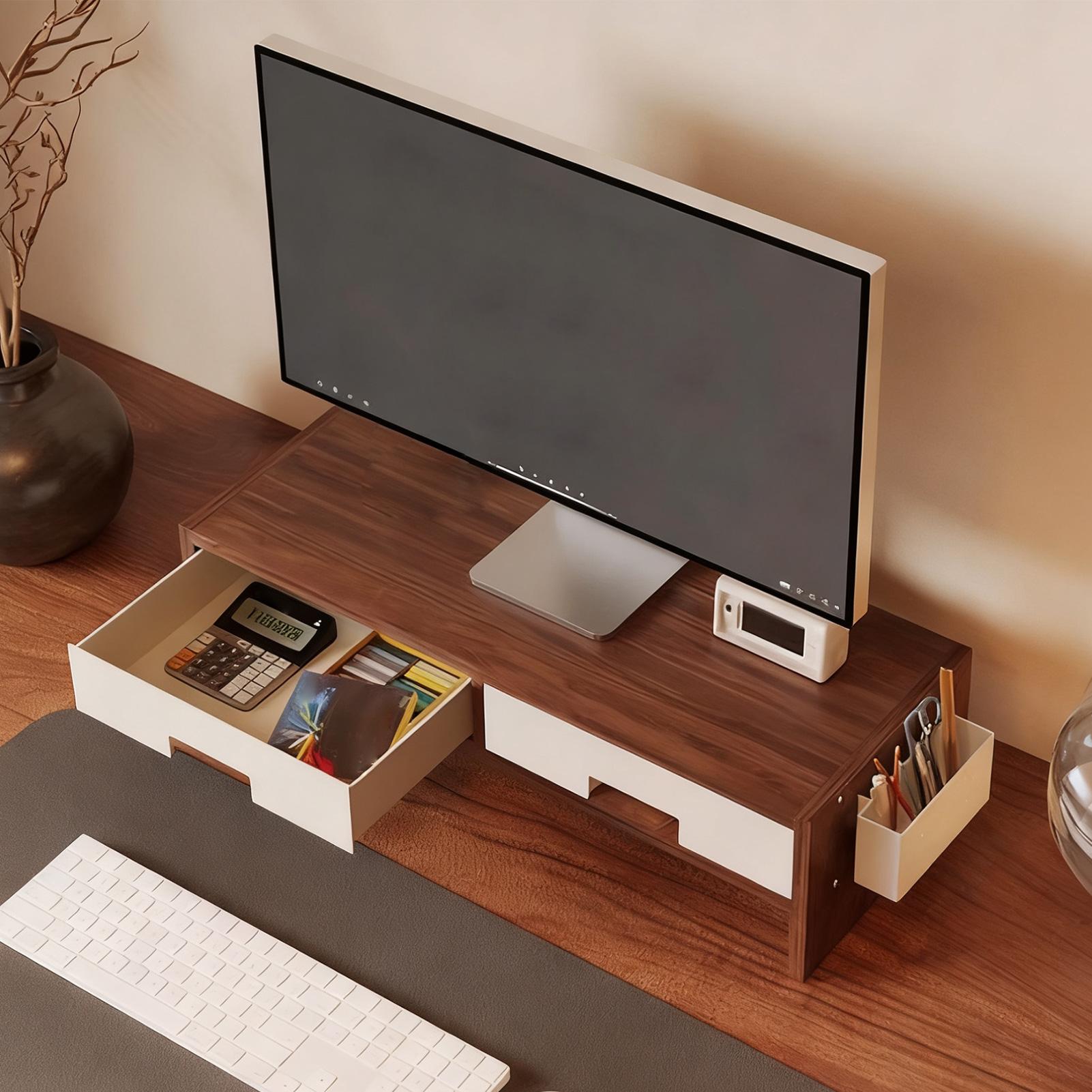 حامل شاشة مكتب، درج مزدوج، منظ - مراجعة Desk Setup Ergonomic وسعره