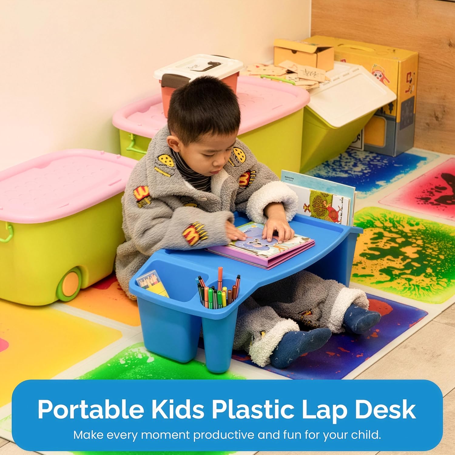 مجموعة من 3 طاولات محمولة للعم - مراجعة Desk Setup Pink وسعره