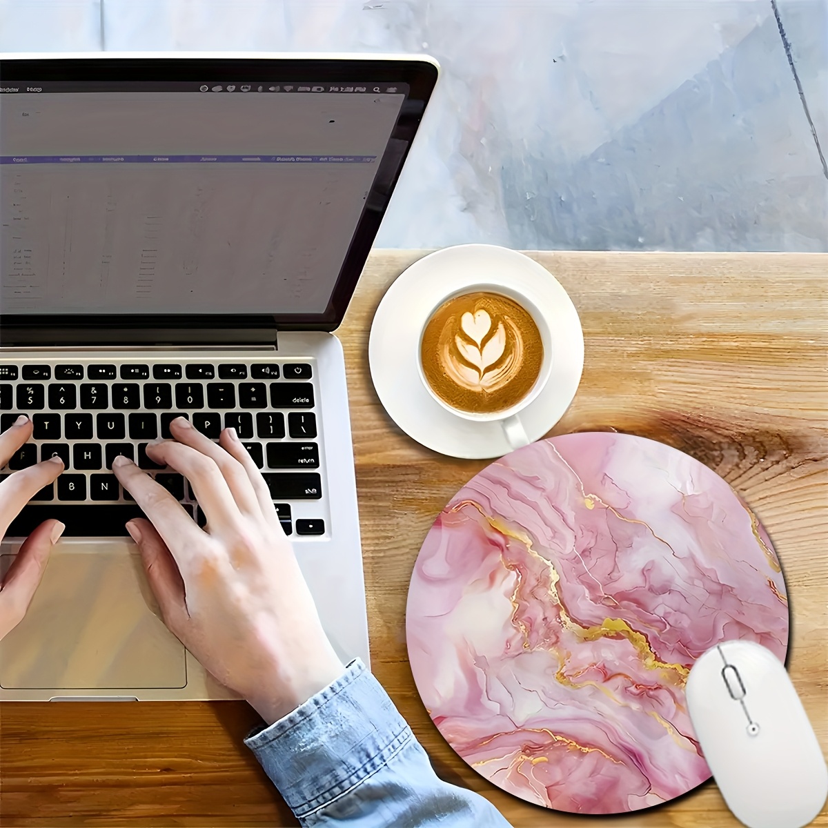 لوحة ماوس رخامية وردية للكمبيو - مراجعة Desk Setup Pc And Laptop وسعره
