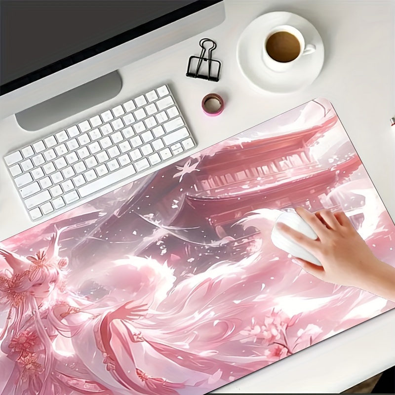 سجادة مكتب بتصميم فتاة الثعلب  - مراجعة Desk Setup Pink وسعره