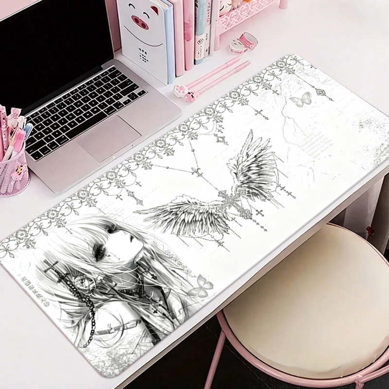 لوحة ماوس جلدية سوداء وبيضاء ب - مراجعة Desk Setup Ergonomic وسعره