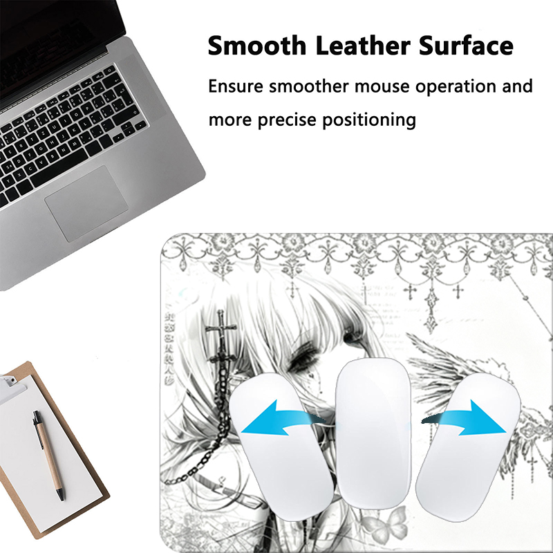 لوحة ماوس جلدية سوداء وبيضاء ب - مراجعة Desk Setup Ergonomic وسعره