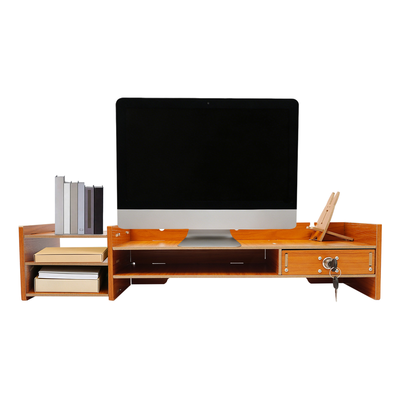 حامل شاشة مكتبي مريح من خشب MD - مراجعة Desk Setup Ergonomic وسعره