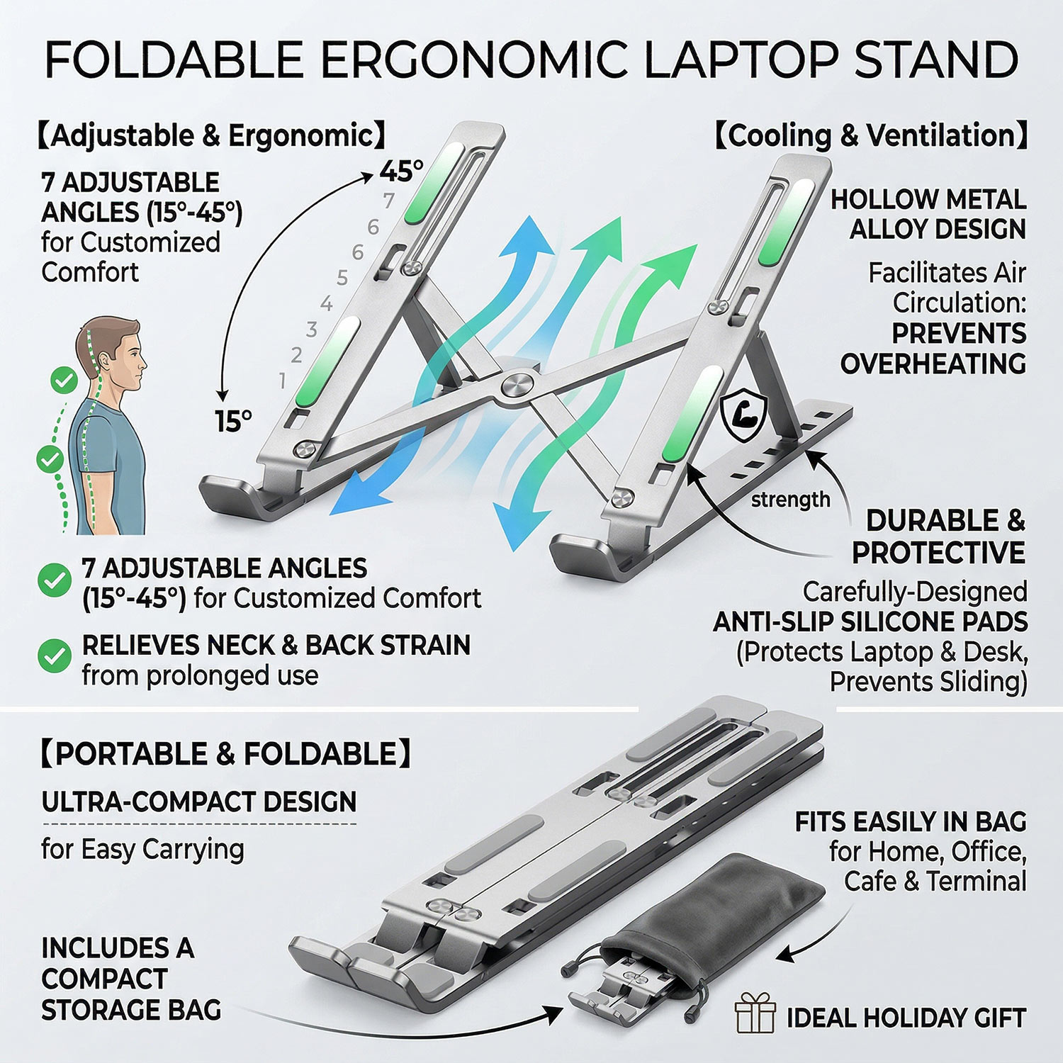 حامل كمبيوتر محمول معدني قابل  - مراجعة Desk Setup Macbook وسعره